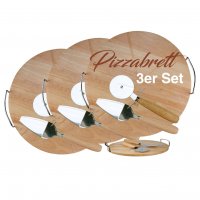 Pizza Brett mit Schneider und Heber 3tlg.  3 Stück...